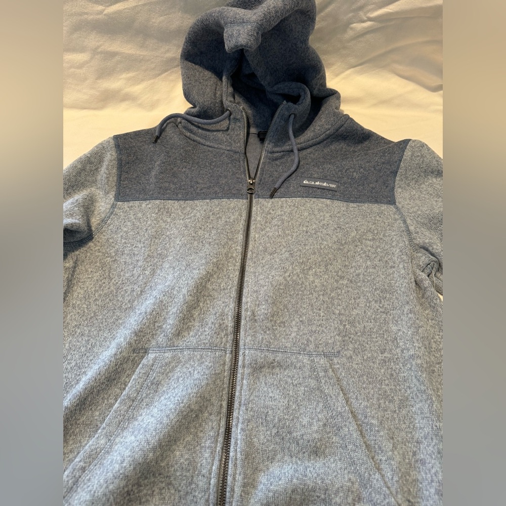 Quiksilver Men’s Fleece Pullover Hoodie Gray Size Large L Surf Skate Outdoor - Picture 3 of 8